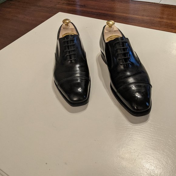 9/9.5 Edward Green Fawsley Black Dress Shoes - Picture 1 of 8
